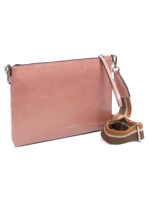 CLUTCH Tasche mit Schultergurt aus Leder Rosenmorgen - Damentaschen
