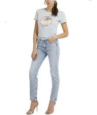 GUESS PALM Baumwoll-T-Shirt mit Rundhalsausschnitt saure Minzpaste - T-Shirts und Tops f&uuml;r Damen - 3