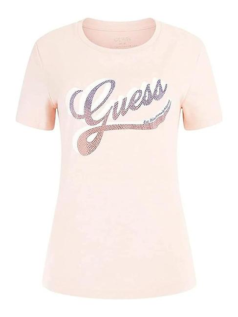 SHADED Baumwoll-T-Shirt mit Rundhalsausschnitt ruhiges rosa - T-Shirts und Tops f&uuml;r Damen