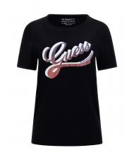 GUESS SHADED Baumwoll-T-Shirt mit Rundhalsausschnitt jetbla - T-Shirts und Tops f&uuml;r Damen - 4