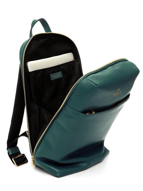 TIFFANY JANE Lederrucksack f&uuml;r 15,6-Zoll-Laptop dunkelgr&uuml;n - PC-Rucks&auml;cke
