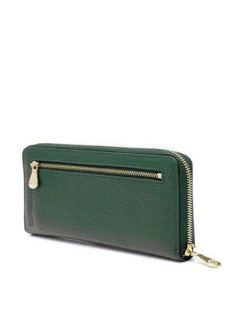 TIFFANY Gro&szlig;e Lederbrieftasche mit umlaufendem Rei&szlig;verschluss dunkelgr&uuml;n - Brieftaschen Damen