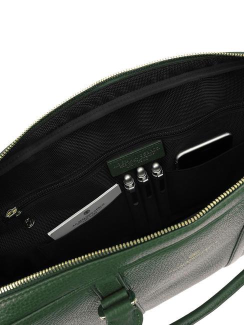 TIFFANY Leder-Aktentasche f&uuml;r 15-Zoll-Laptop dunkelgr&uuml;n - Arbeitstaschen