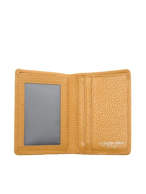 TIFFANY Kartenetui aus Leder mit M&uuml;nzfach Senf - Brieftaschen Damen