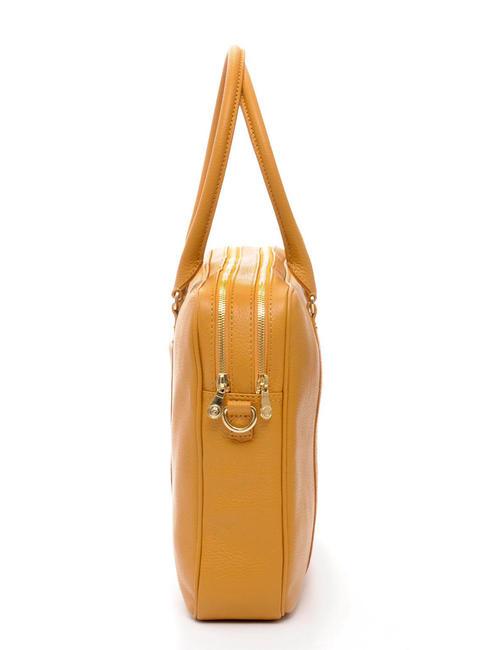 TIFFANY Aktentasche aus Leder mit 2 Rei&szlig;verschl&uuml;ssen, 15-Zoll-PC-Halterung Senf - Arbeitstaschen