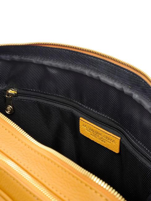 TIFFANY Aktentasche aus Leder mit 2 Rei&szlig;verschl&uuml;ssen, 15-Zoll-PC-Halterung Senf - Arbeitstaschen