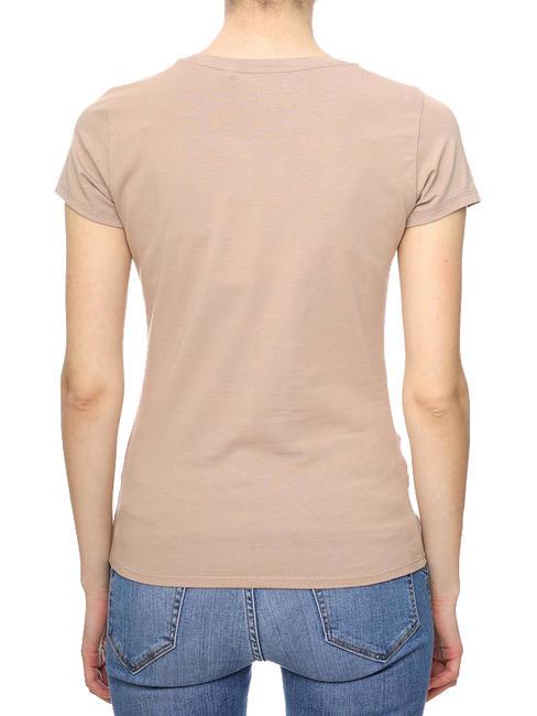 TRIANGLE CRYSTAL LOGO Baumwoll-T-Shirt mit Strasssteinen Biskuit-Farbton - T-Shirts und Tops f&uuml;r Damen