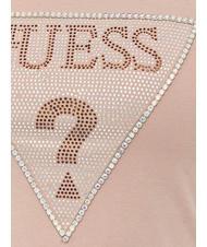 GUESS TRIANGLE CRYSTAL LOGO Baumwoll-T-Shirt mit Strasssteinen Biskuit-Farbton - T-Shirts und Tops f&uuml;r Damen - 3