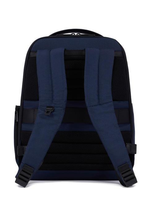 WOLLEM Rucksack aus Leder und Stoff, 14-Zoll-Laptophalter Blau - PC-Rucksäcke