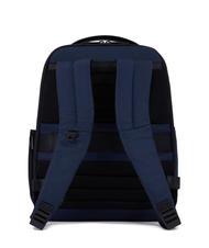 PIQUADRO WOLLEM Rucksack aus Leder und Stoff, 14-Zoll-Laptophalter Blau - PC-Rucksäcke - 3