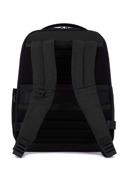 WOLLEM Rucksack aus Leder und Stoff, 14-Zoll-Laptophalter Schwarz - PC-Rucksäcke