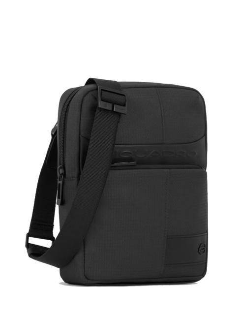 WOLLEM iPad Mini-Tasche aus Stoff und Leder Schwarz - Umhängetaschen Herren