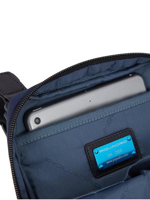 WOLLEM iPad Mini-Tasche aus Stoff und Leder Schwarz - Umhängetaschen Herren