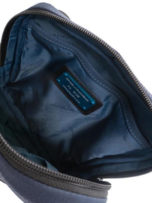 WOLLEM iPad Mini-Tasche aus Stoff und Leder Blau - Umhängetaschen Herren