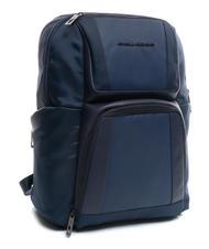 PIQUADRO WALLABY Rucksack aus Leder und Stoff, 14-Zoll-PC-Halter Blau - PC-Rucksäcke - 2
