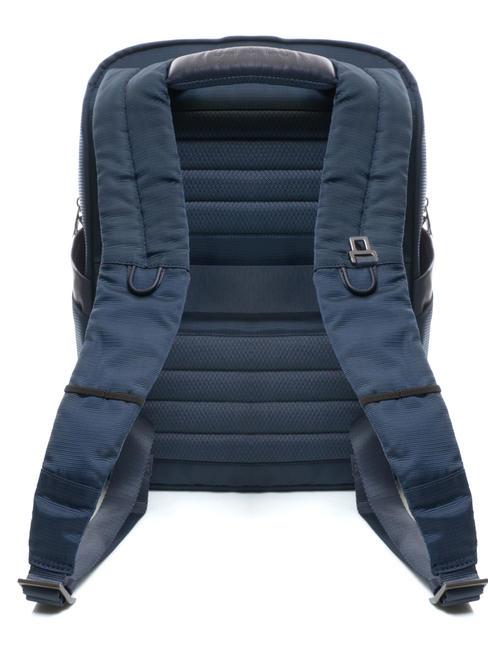 WALLABY Rucksack aus Leder und Stoff, 14-Zoll-PC-Halter Blau - PC-Rucksäcke