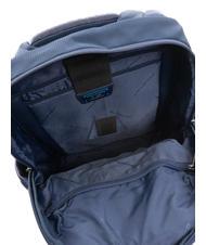 PIQUADRO WALLABY Rucksack aus Leder und Stoff, 14-Zoll-PC-Halter Blau - PC-Rucksäcke - 5