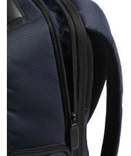 PIQUADRO WOLLEM 15,6-Zoll-Laptop-Rucksack aus Stoff und Leder Blau - PC-Rucksäcke - 3