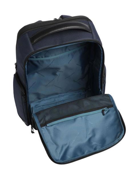 WOLLEM 15,6-Zoll-Laptop-Rucksack aus Stoff und Leder Blau - PC-Rucksäcke