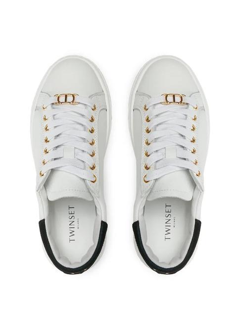 METALLIC LOGO Ledersneaker optisch / schwarz - Damenschuhe
