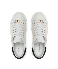 TWINSET METALLIC LOGO Ledersneaker optisch / schwarz - Damenschuhe - 5