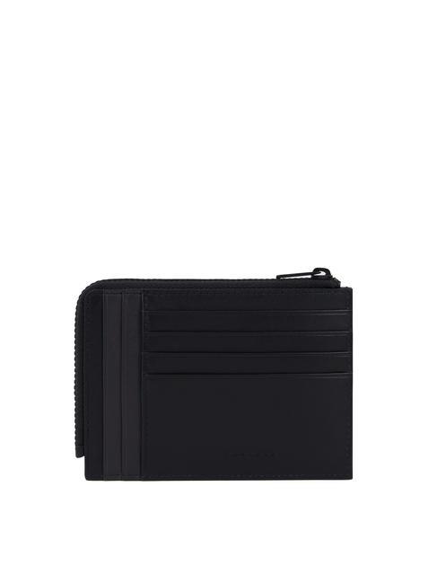 W122 Geldbörse und Karte aus Leder Schwarz - Brieftaschen Herren