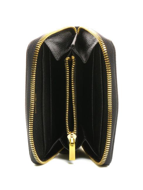 BASIC Mittelgro&szlig;e Lederbrieftasche mit umlaufendem Rei&szlig;verschluss Schwarz - Brieftaschen Damen