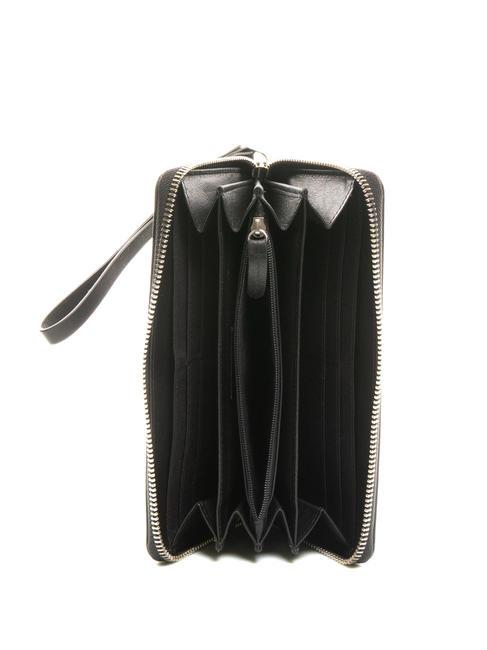 BASIC Ledergeldb&ouml;rse mit umlaufendem Rei&szlig;verschluss Schwarz - Brieftaschen Damen