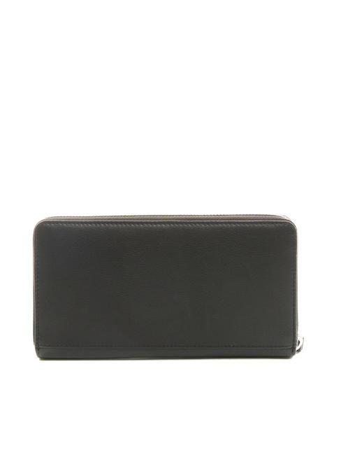 BASIC Ledergeldb&ouml;rse mit umlaufendem Rei&szlig;verschluss Schwarz - Brieftaschen Damen