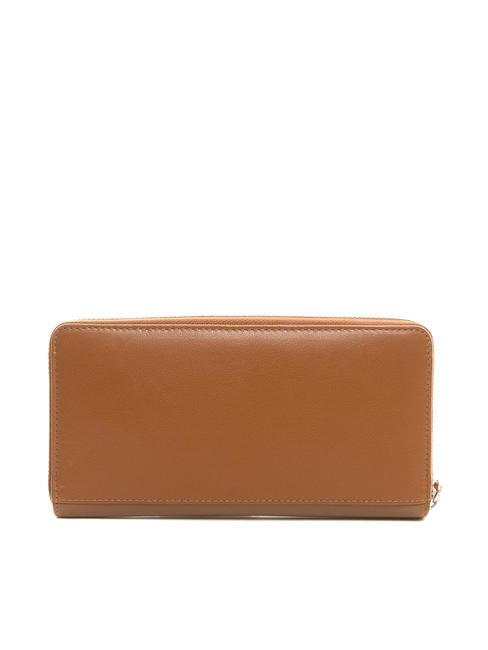 BASIC Ledergeldb&ouml;rse mit umlaufendem Rei&szlig;verschluss BRAUN - Brieftaschen Damen