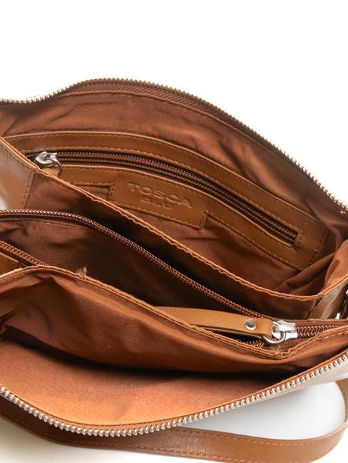 BASIC Umh&auml;ngetasche aus Leder BRAUN - Damentaschen
