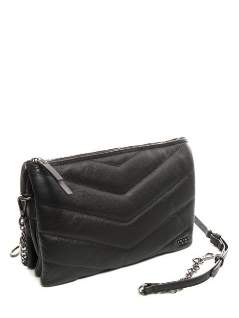 PAN CAKE Ledertasche mit Schultergurt Schwarz - Damentaschen