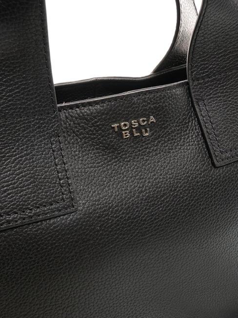 FRAPPE Mittelgro&szlig;e Ledertasche mit Schultergurt Schwarz - Damentaschen