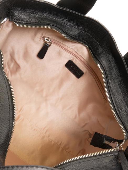 FRAPPE Mittelgro&szlig;e Ledertasche mit Schultergurt Schwarz - Damentaschen