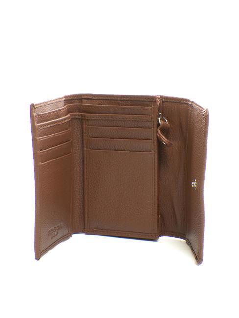 FRAPPE Lederbrieftasche mit Klappe Dunkelbraun - Brieftaschen Damen