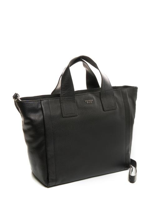 FRAPPE Ledertasche mit Schultergurt Schwarz - Damentaschen