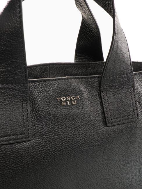 FRAPPE Ledertasche mit Schultergurt Schwarz - Damentaschen