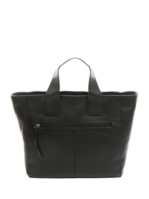 FRAPPE Ledertasche mit Schultergurt Schwarz - Damentaschen