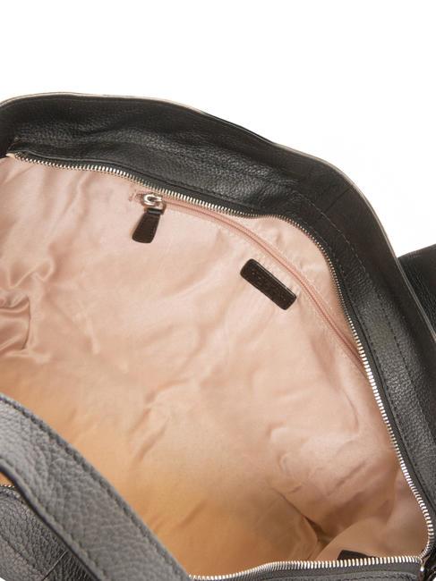 FRAPPE Ledertasche mit Schultergurt Schwarz - Damentaschen