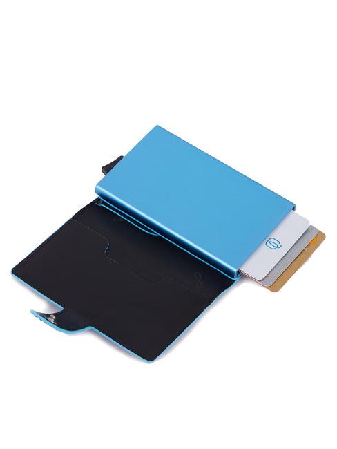 BLUE SQUARE Kreditkartenetui aus Leder und Metall Schwarz - Brieftaschen Herren