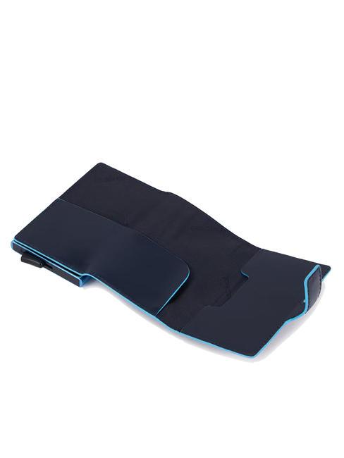 BLUE SQUARE Kreditkartenetui aus Leder und Metall Blau - Brieftaschen Herren
