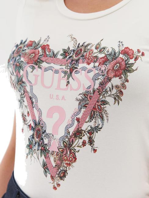 TRIANGLE FLOWER T-Shirt mit Applikationen cremwhi - T-Shirts und Tops f&uuml;r Damen