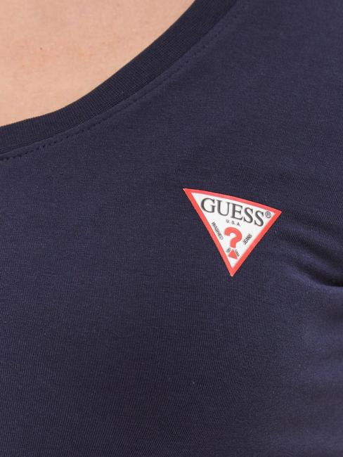 MINI TRIANGLE T-Shirt mit V-Ausschnitt blau geschw&auml;rzt - T-Shirts und Tops f&uuml;r Damen