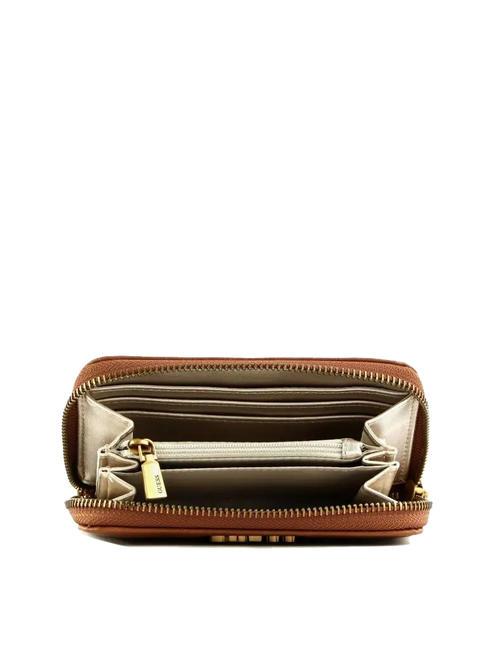 LAUREL M Geldb&ouml;rse mit umlaufendem Rei&szlig;verschluss COGNAC - Brieftaschen Damen