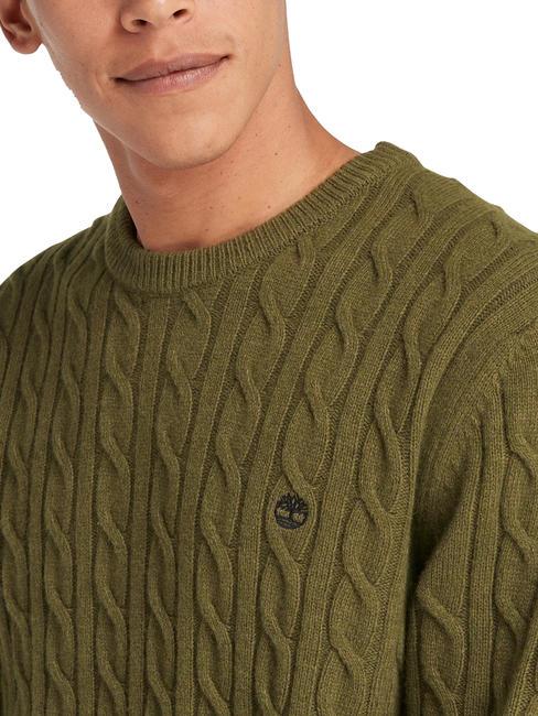 P-B LAMBWOOL Pullover mit Rundhalsausschnitt aus Wollmischung dunkeloliv - Herrenpullover