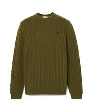 TIMBERLAND P-B LAMBWOOL Pullover mit Rundhalsausschnitt aus Wollmischung dunkeloliv - Herrenpullover - 4