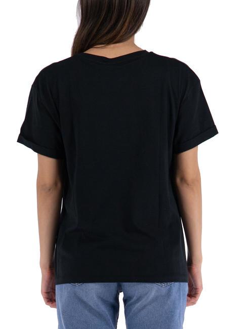 BREASTPOCK &Ouml;ko-T-Shirt mit Logo und Strasssteinen schwarze lj-brusttasche - T-Shirts und Tops f&uuml;r Damen