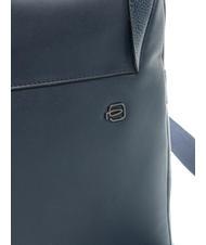 PIQUADRO MACBETH Erweiterbare Ledertasche Blau - Umhängetaschen Herren - 4