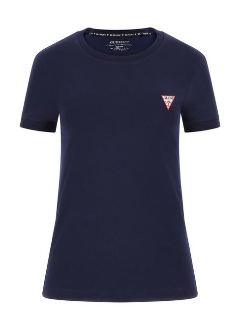 MINI TRIANGLE Schmal geschnittenes T-Shirt blau geschw&auml;rzt - T-Shirts und Tops f&uuml;r Damen