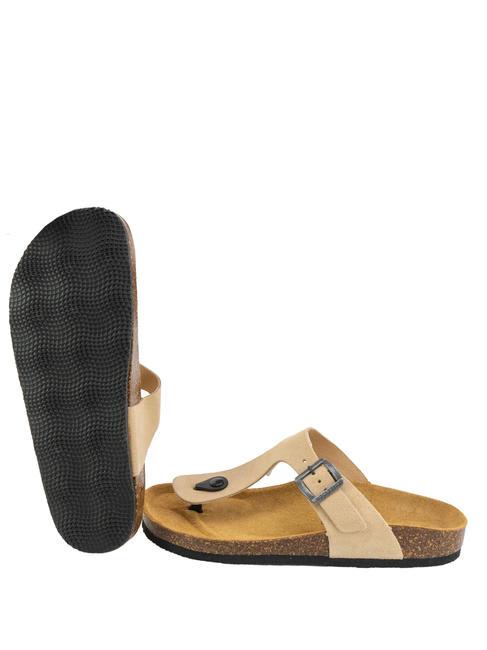 VEGA Zehenstegsandale aus Wildleder Taupe - Damenschuhe